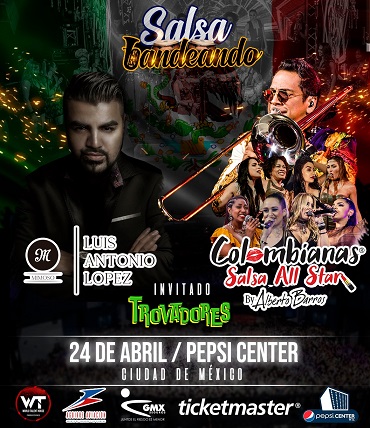 ALBERTO BARROS Y EL MIMOSO PROTAGONIZAN SALSABANDEANDO EN EL PEPSI CENTER WTC EL VIERNES 24 DE ABRIL